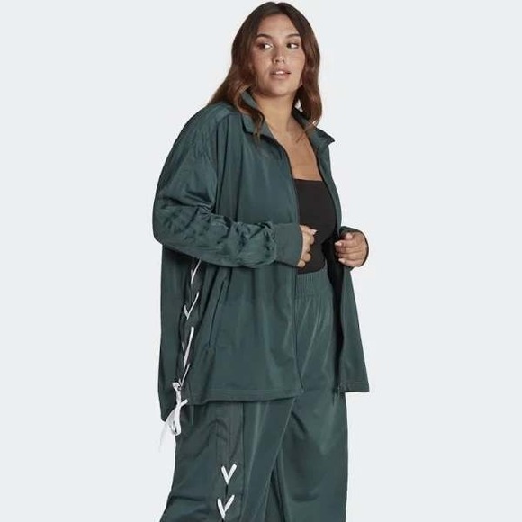 Adidas Laced Tracksuit & Wide Leg Pant Set Mineral Green 2X NWT Adidas Originals - Picture 1 of 16